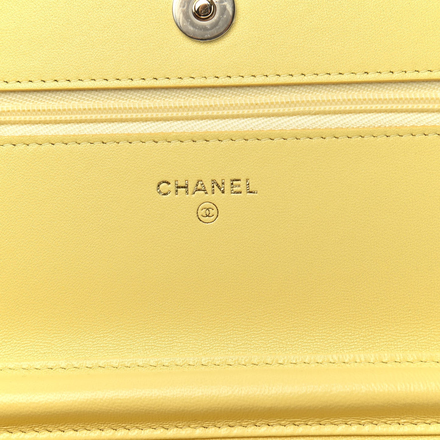 Lambskin Quilted Wallet On Chain WOC Pink Yellow