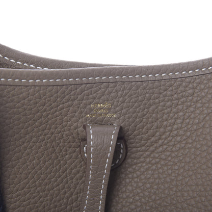Hermes Taurillon Clemence Amazone Evelyne TPM Etoupe Bleu Indigo 6 of 11