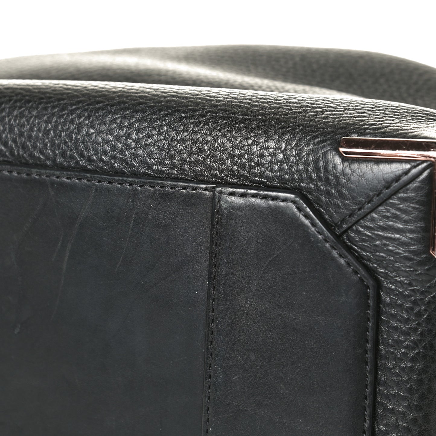 Pebbled Calfskin Prisma Skeletal Backpack Black Rose Gold Hardware