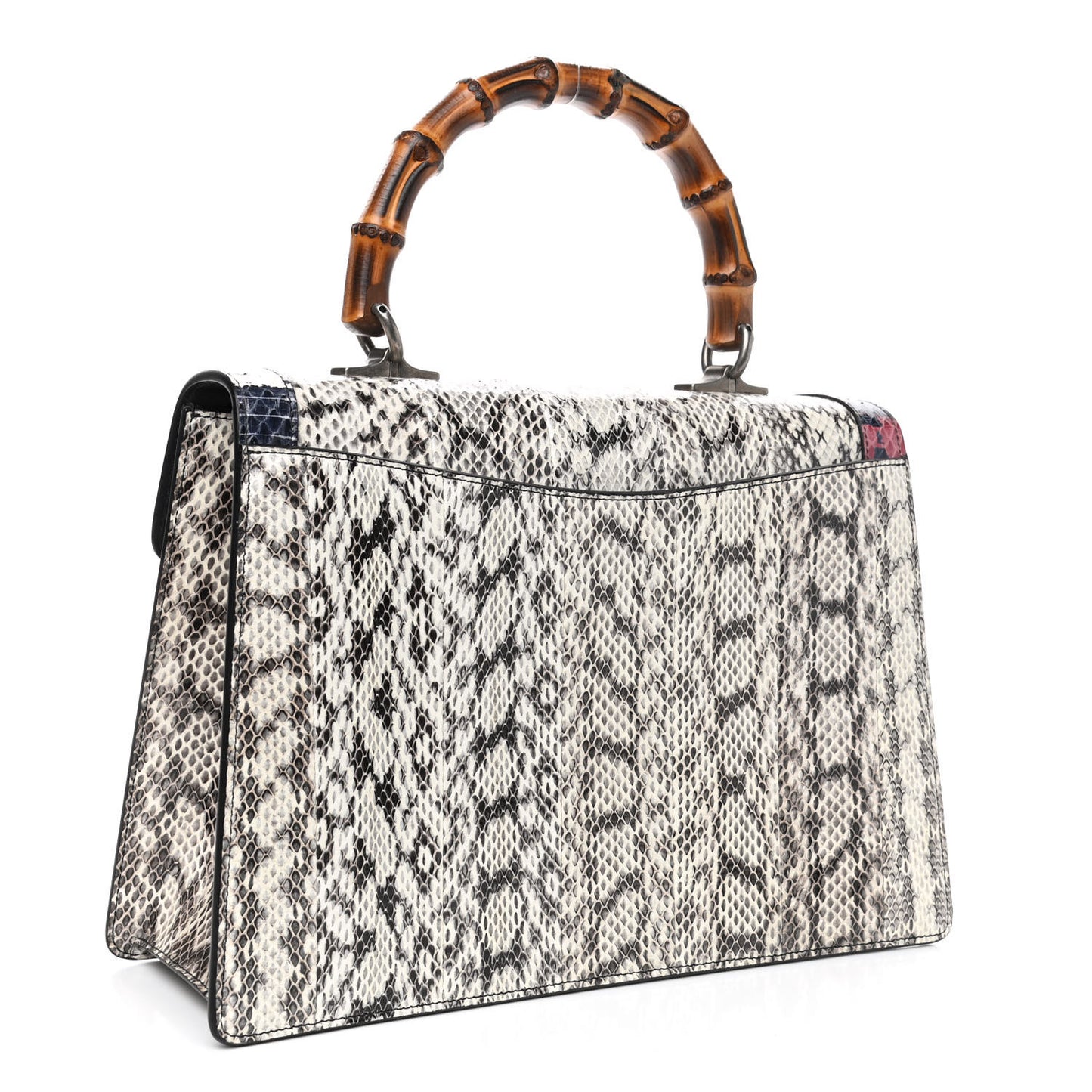 Snakeskin Small Lilith Top Handle Bag Beige