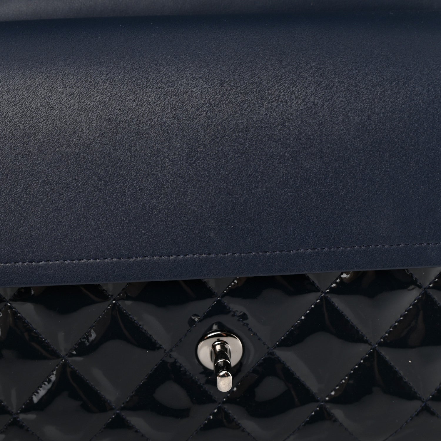 Chanel Patent Quilted Jumbo Double Flap Navy 12 of 17