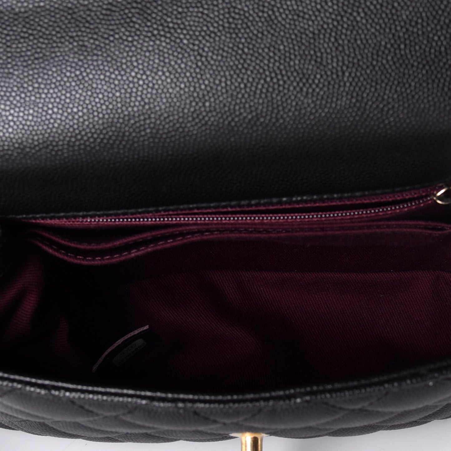 Caviar Quilted Mini Coco Handle Flap Black