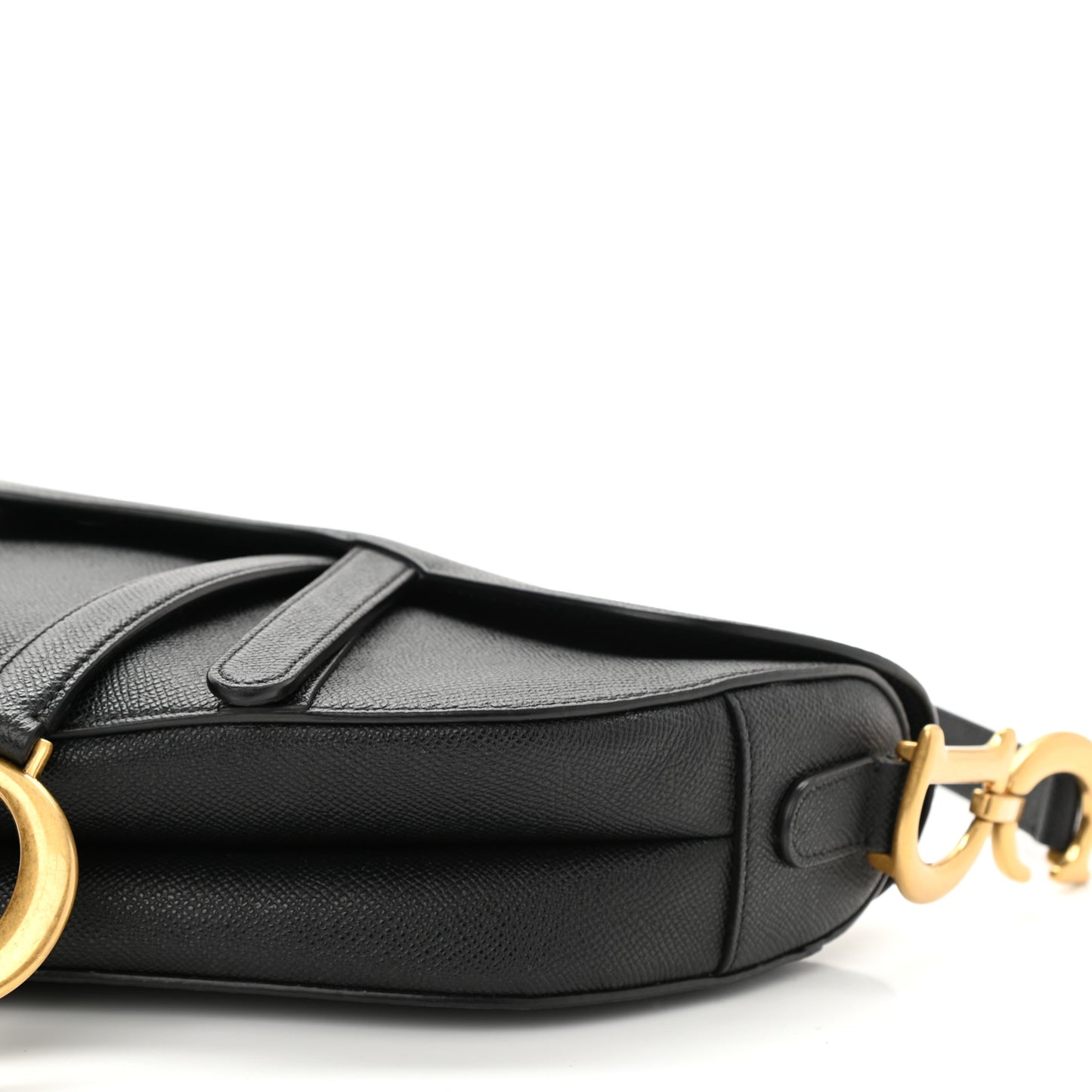 Grained Calfskin Saddle Bag Black