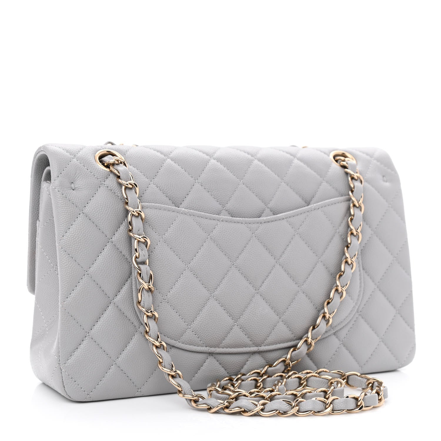 Chanel Caviar Quilted Medium Double Flap Grey 3 of 9