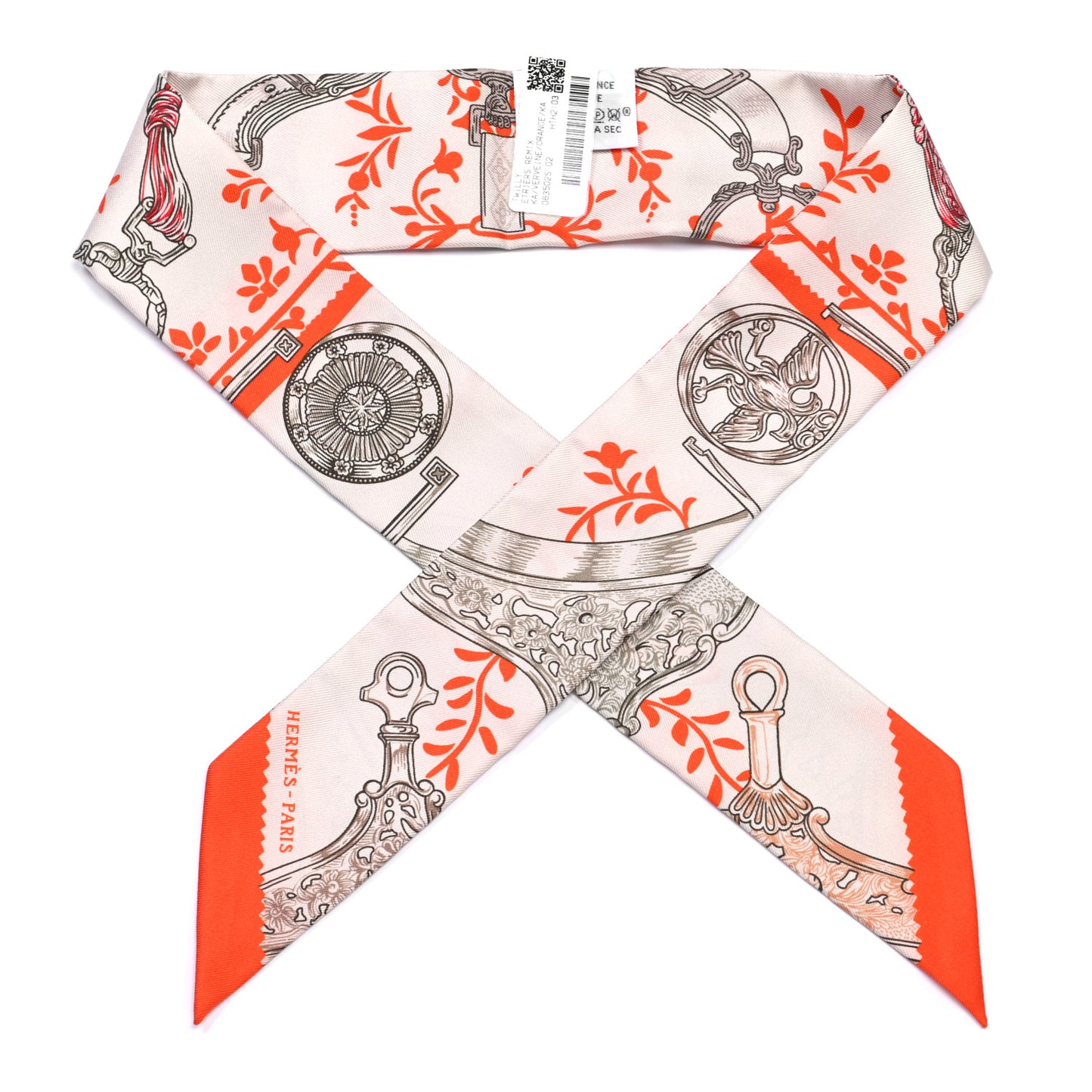 Silk Etriers Remix Twilly Verveine Orange Kaki