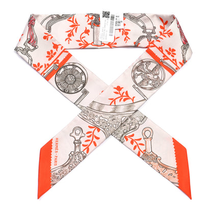 Hermes Silk Etriers Remix Twilly Verveine Orange Kaki 2 of 8