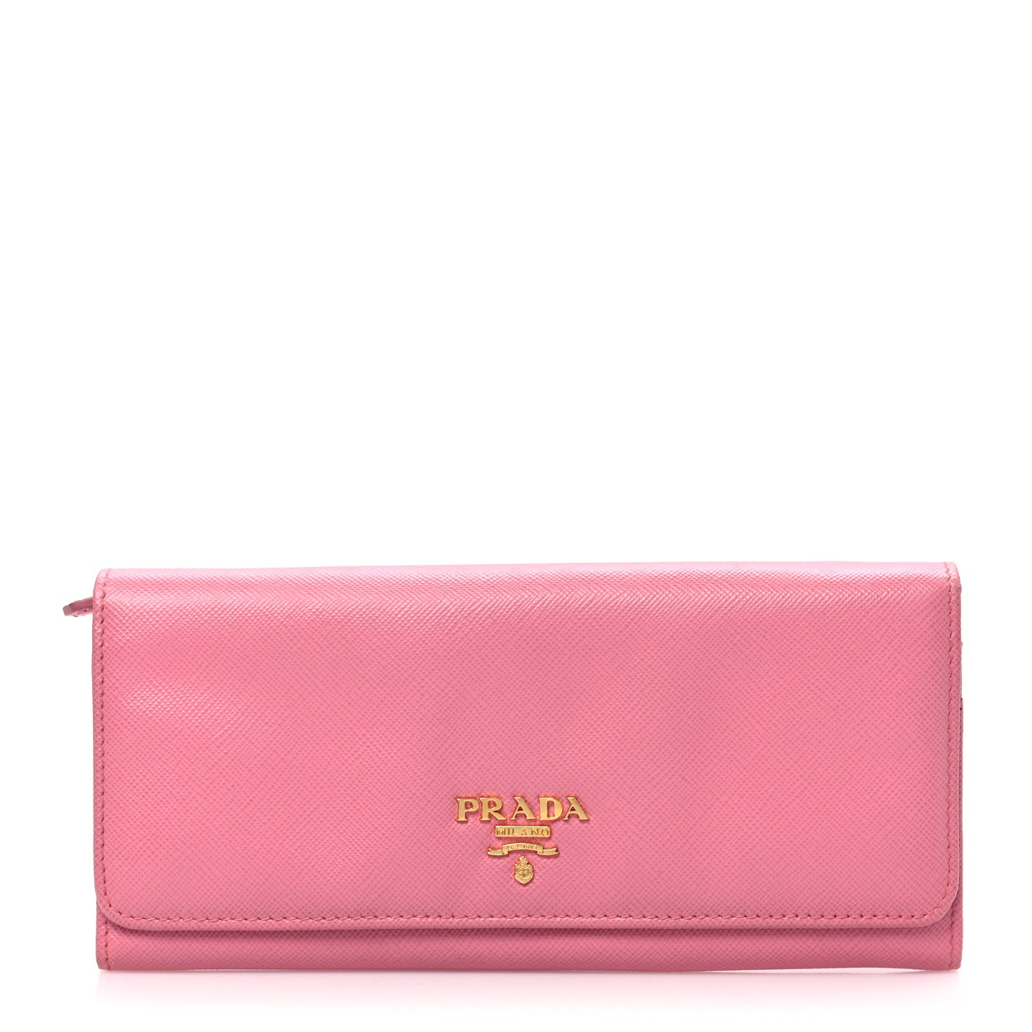 Saffiano Metal Continental Flap Wallet Begonia