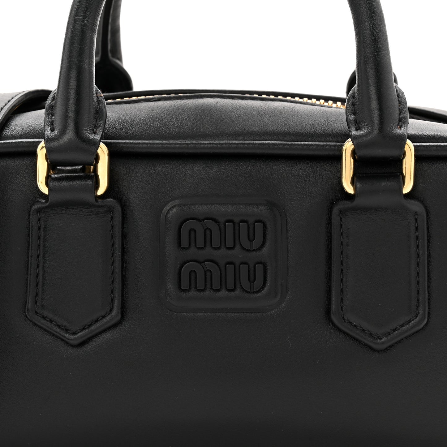 Calfskin Mini Arcadie Top Handle Bag Black