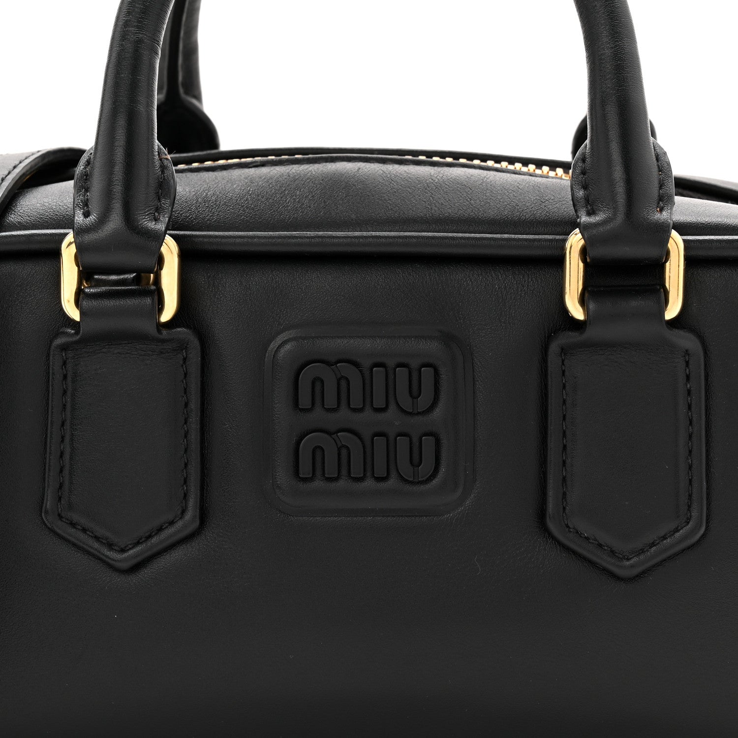 Miu Miu Calfskin Mini Arcadie Top Handle Bag Black 7 of 9