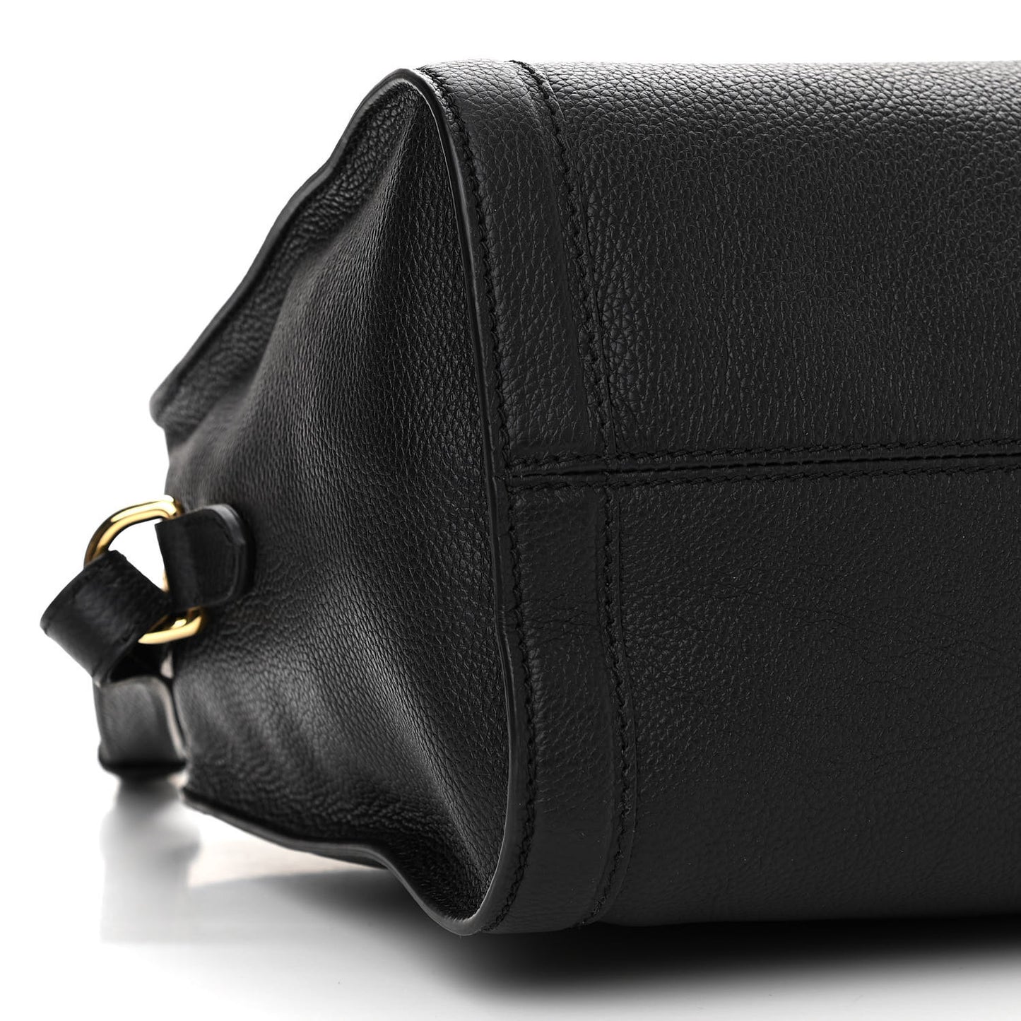 Pebbled Calfskin Small Skull Padlock Zip Around Tote Black