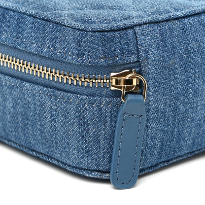 Chanel Denim Quilted CC Pearl Crush Camera Case Blue 9 of 11
