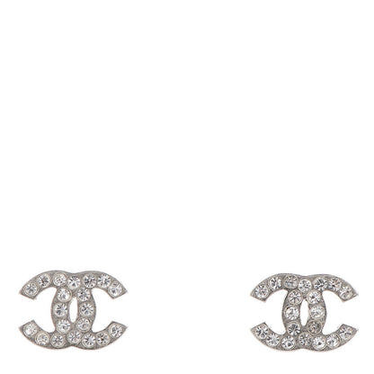 Chanel Crystal Mini Timeless CC Earrings Silver 1 of 5