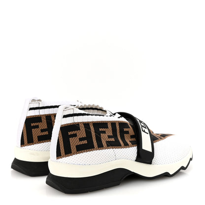 Fendi Stretch Yarn FF Stiff Band Rockoko Sneakers 36 Black White Tobacco 5 of 9