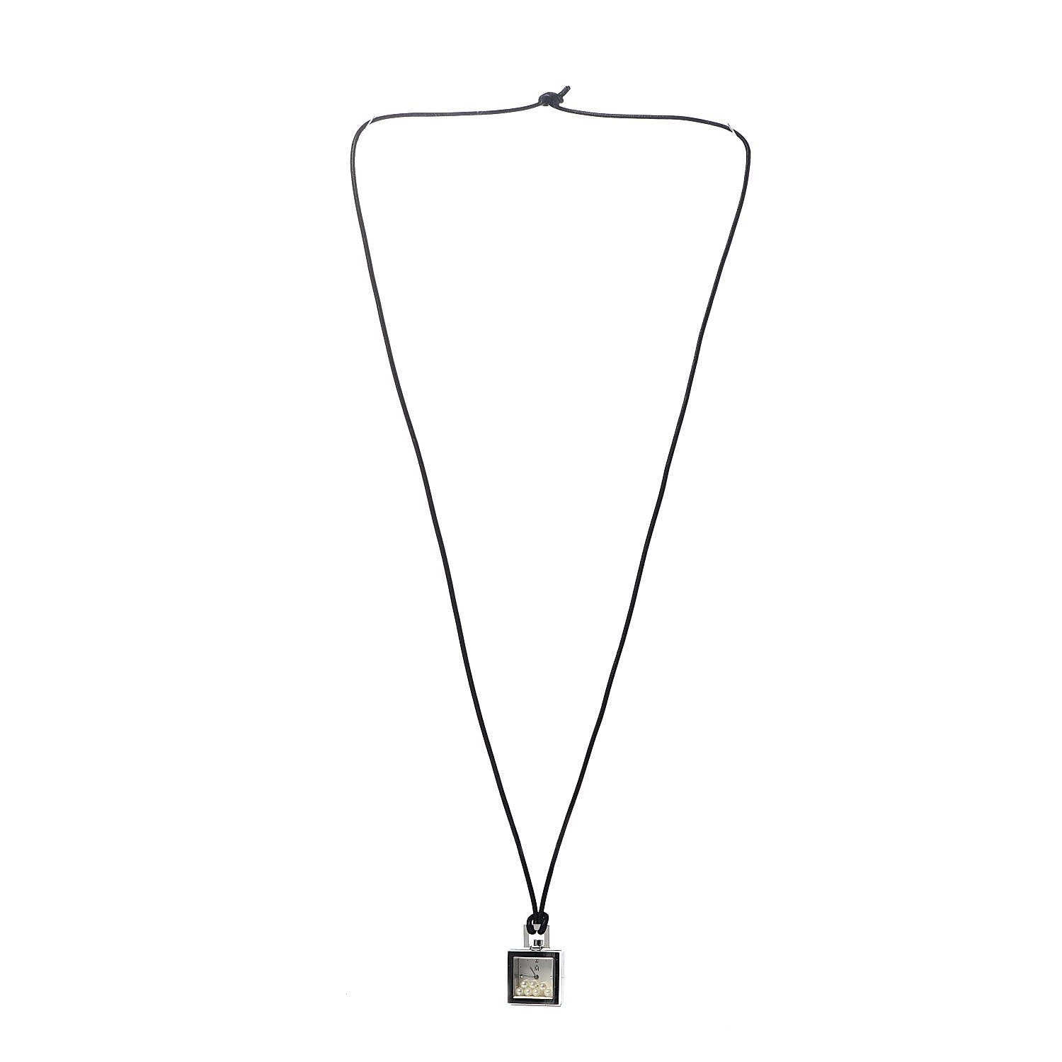 Mikimoto Stainless Steel Floating Pearl Watch Pendant Necklace 3 of 8