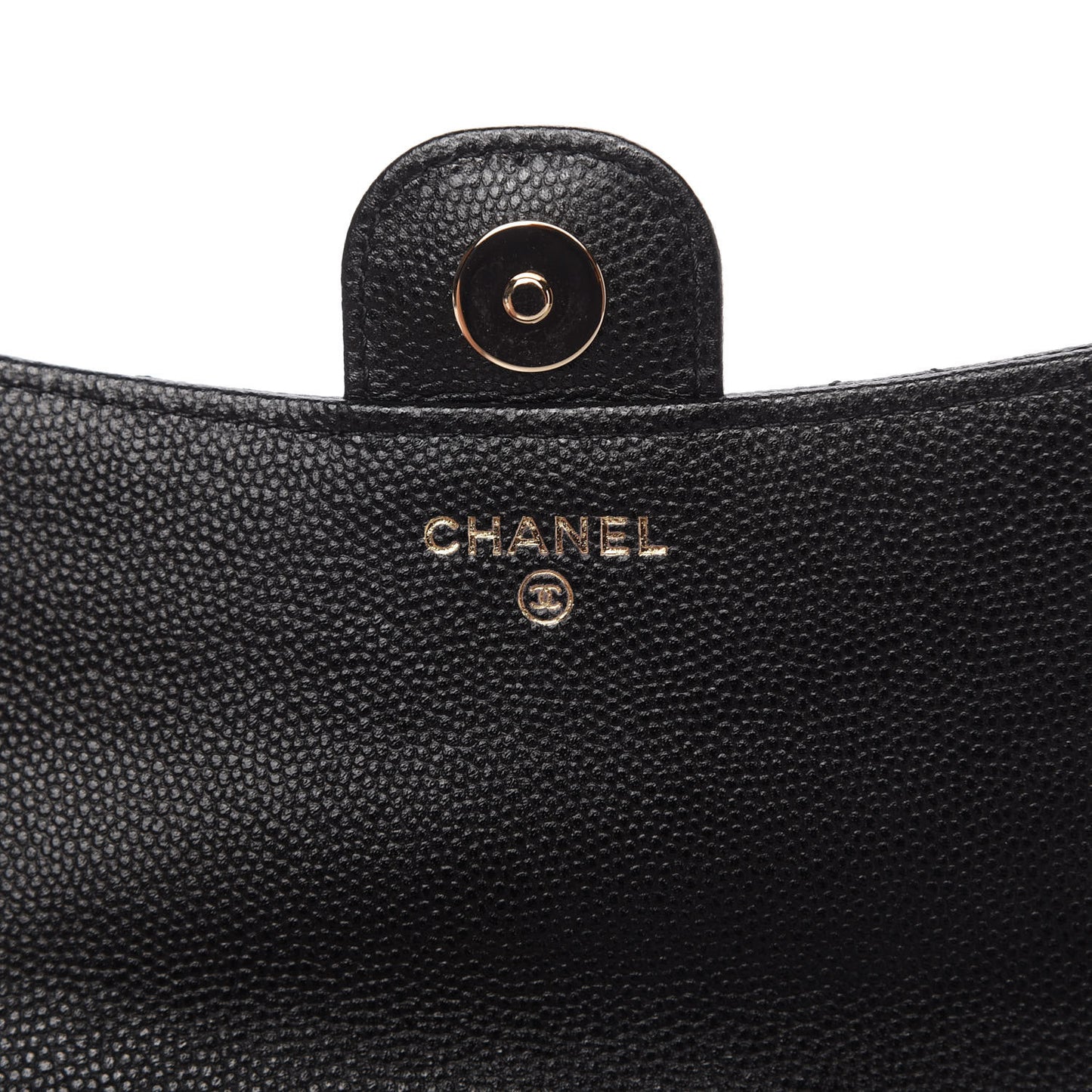 Caviar Quilted Flap Phone Holder With Chain Black