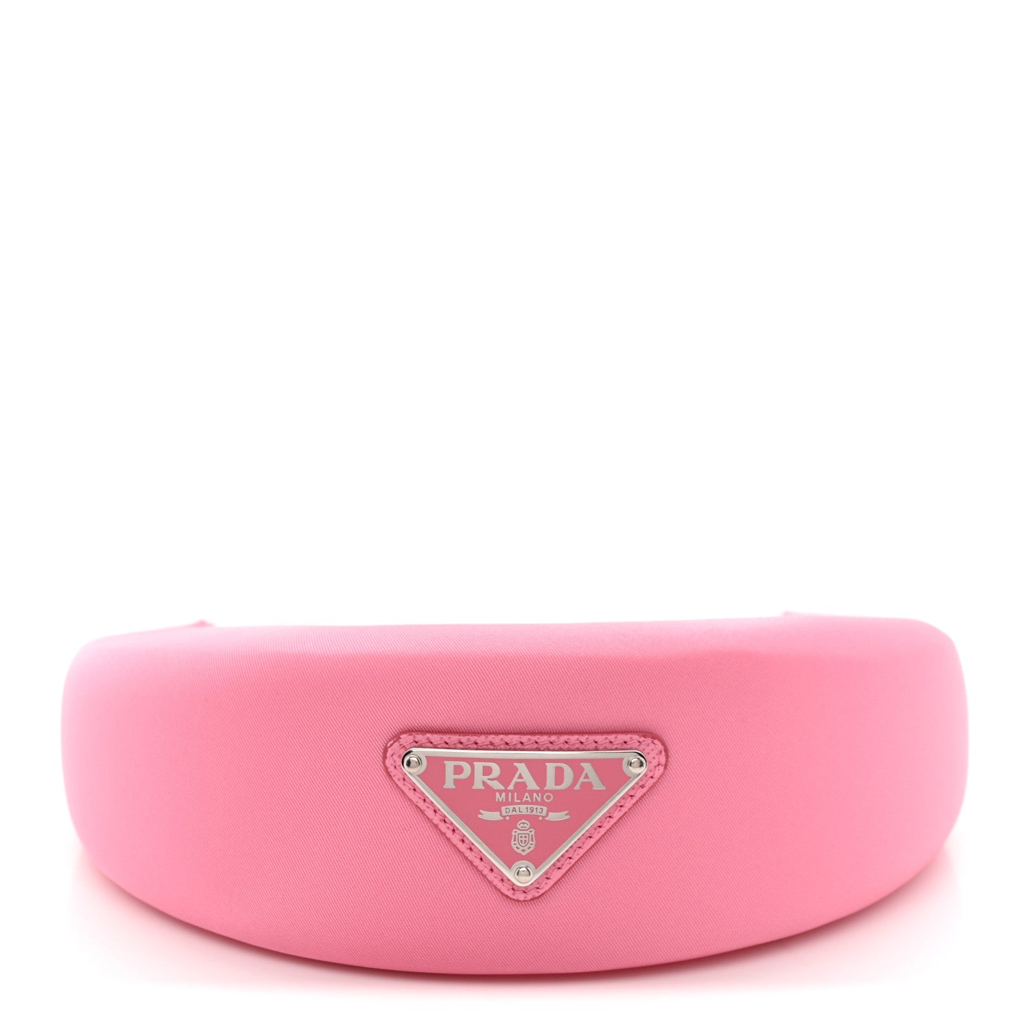 Prada Re-Nylon Triangle Logo Headband Begonia 1 of 10