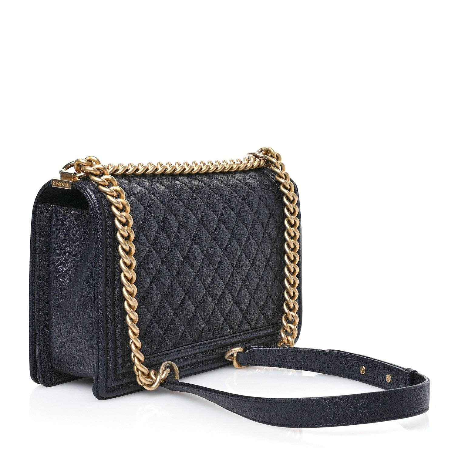 Chanel Caviar Quilted New Medium Boy Flap Navy 3 of 10