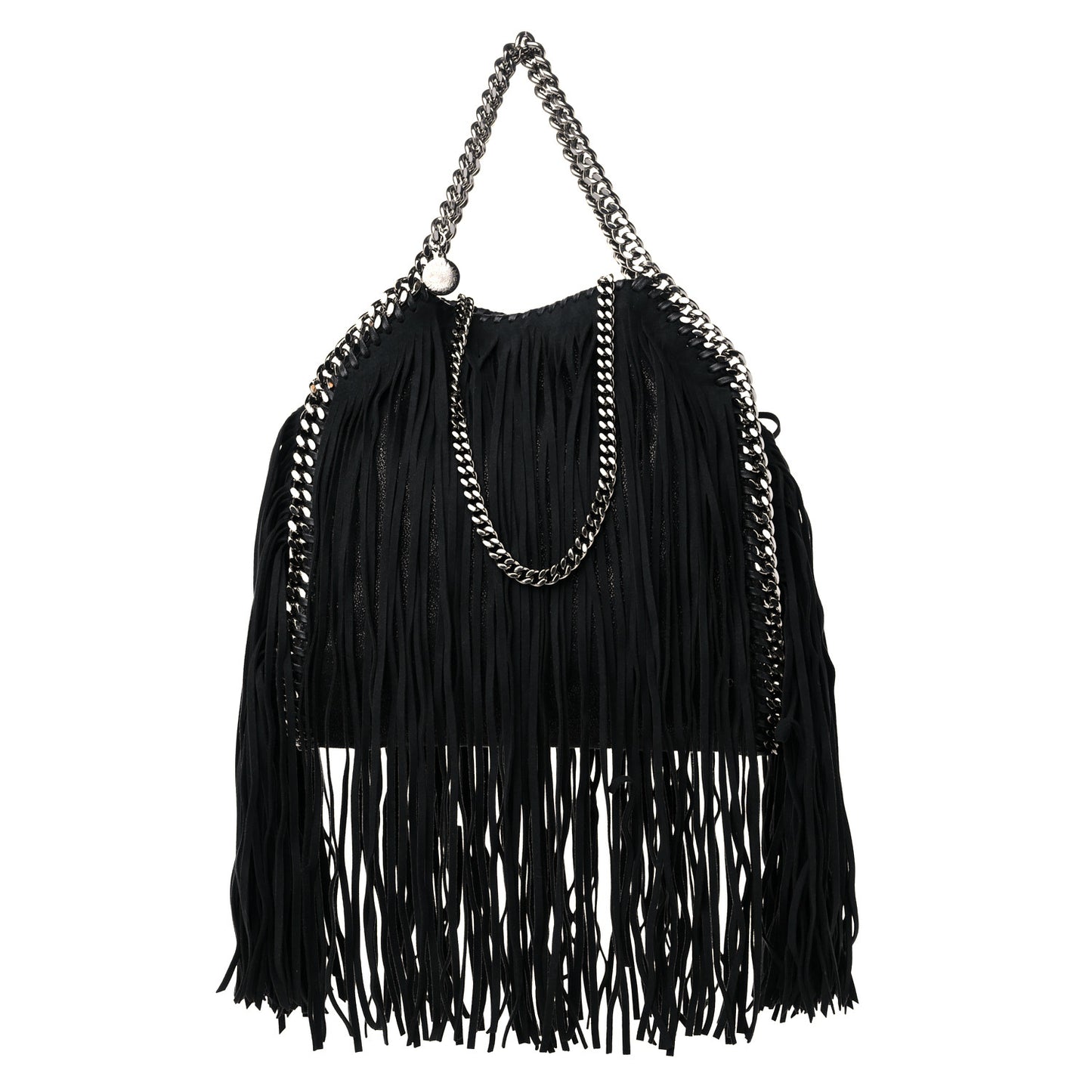 Eco Suede Mini Fringe Falabella Tote Black