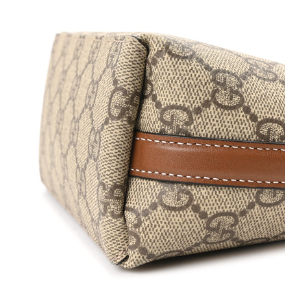 Gucci GG Supreme Monogram Emblem Nano Bucket Bag Beige Dark Brown 10 of 10