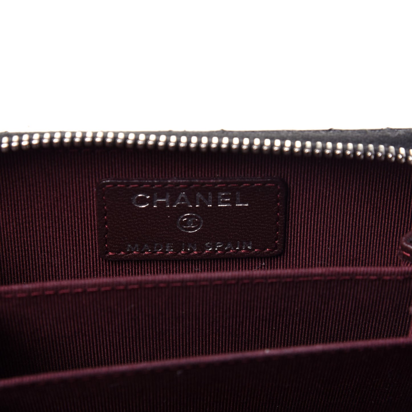 Lambskin Quilted Zip Coin Purse Black