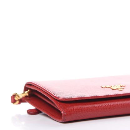 Prada Saffiano Metal Wristlet Wallet Fuoco 9 of 11