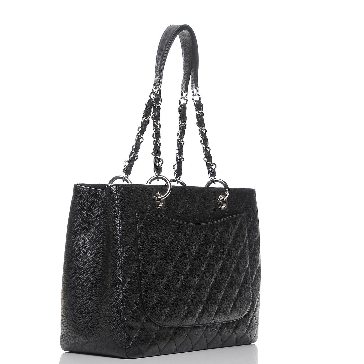 Caviar Quilted Grand Shopping Tote GST Black