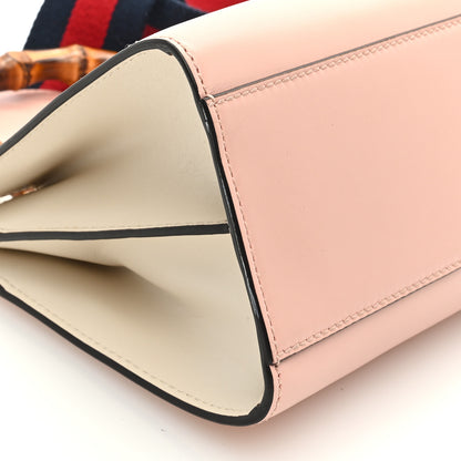 Gucci Nappa Bamboo Web Mini Nymphaea Top Handle Bag Perfect Pink Mystic White 10 of 11