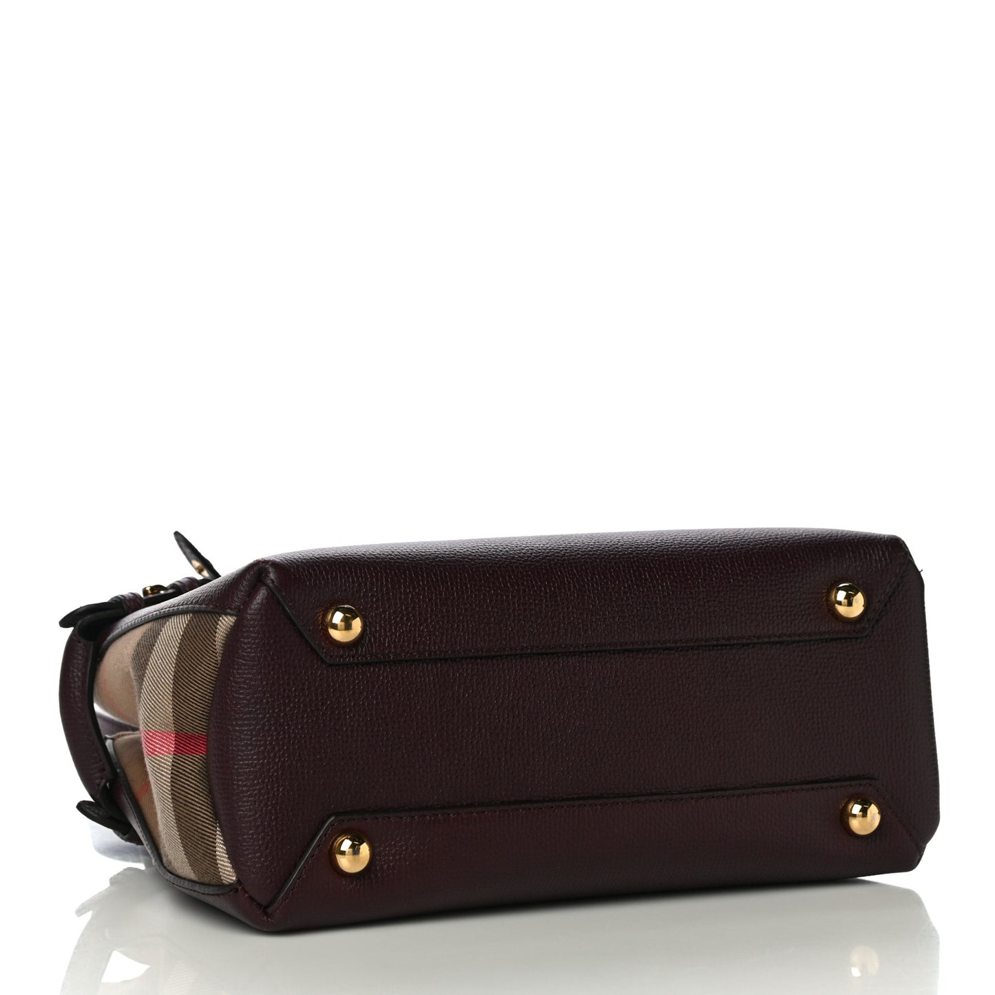 Derby Calfskin House Check Small Bi-Color Mahogany Red
