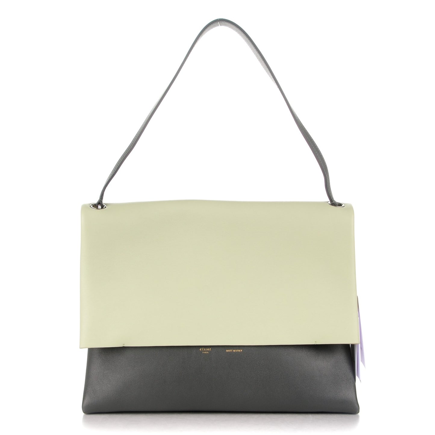 Calfskin Suede All Soft Shoulder Bag Pistachio