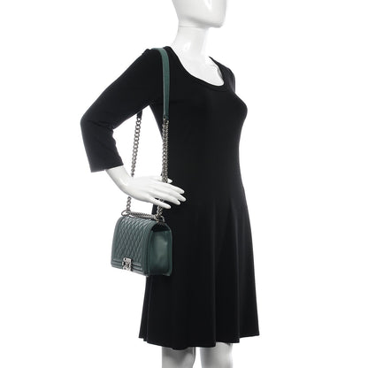 Chanel Caviar Quilted Medium Boy Flap Dark Green 2 of 13