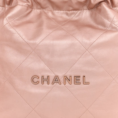 Chanel Metallic Calfskin Quilted Small Chanel 22 Pink 10 of 13