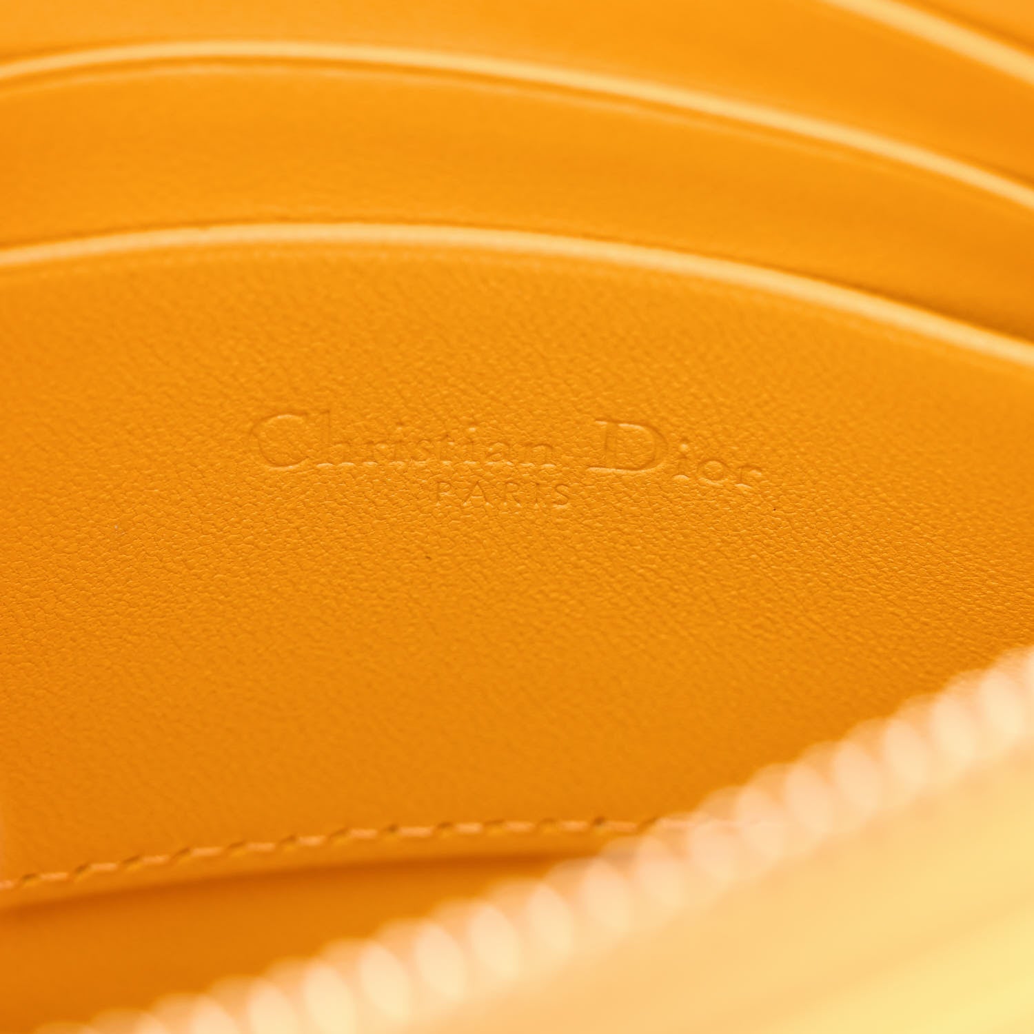 Christian Dior Calfskin Cannage Caro Zipped Pouch With Chain Sunny 6 of 11