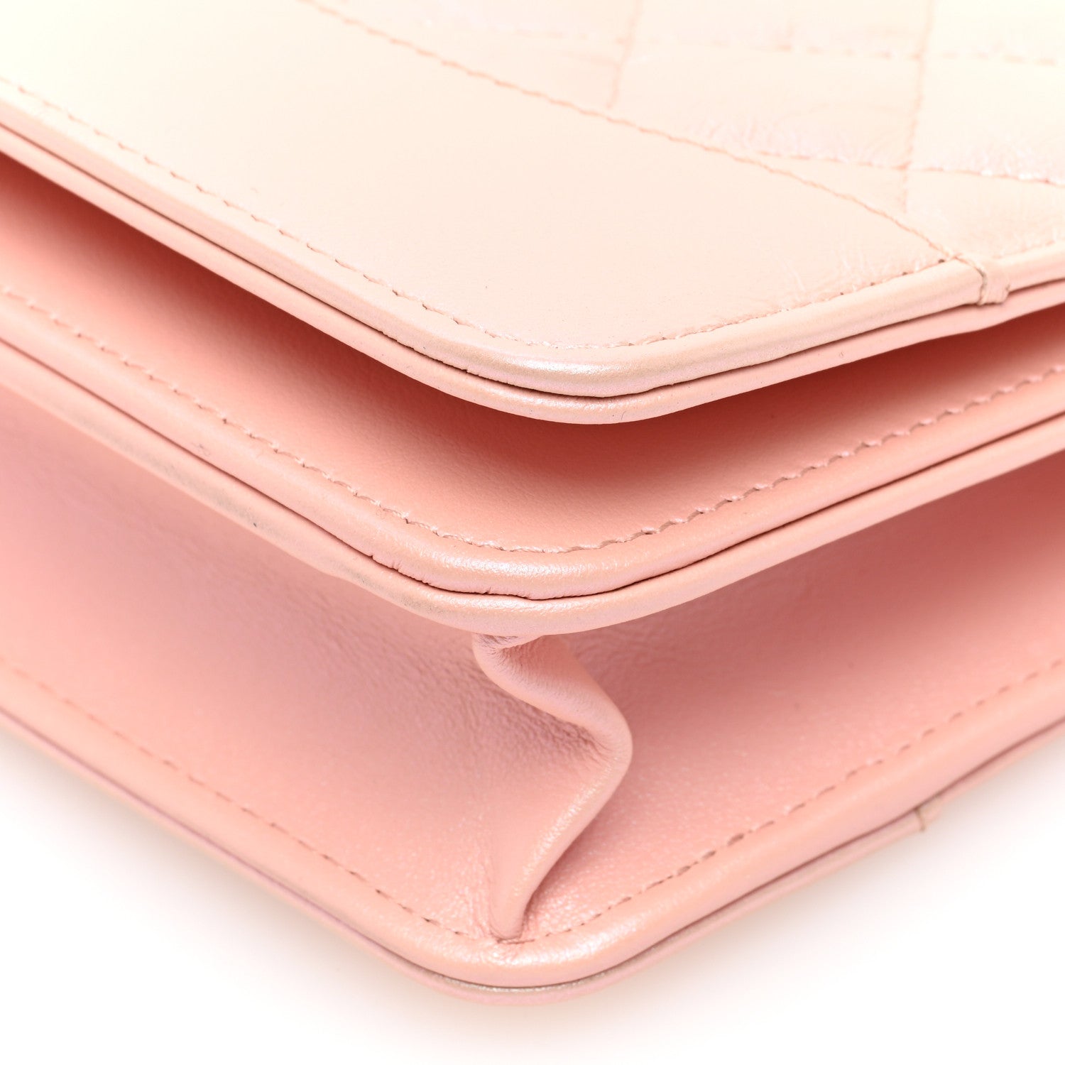 Chanel Iridescent Aged Calfskin Quilted Gabrielle Wallet On Chain WOC Rose 10 of 10