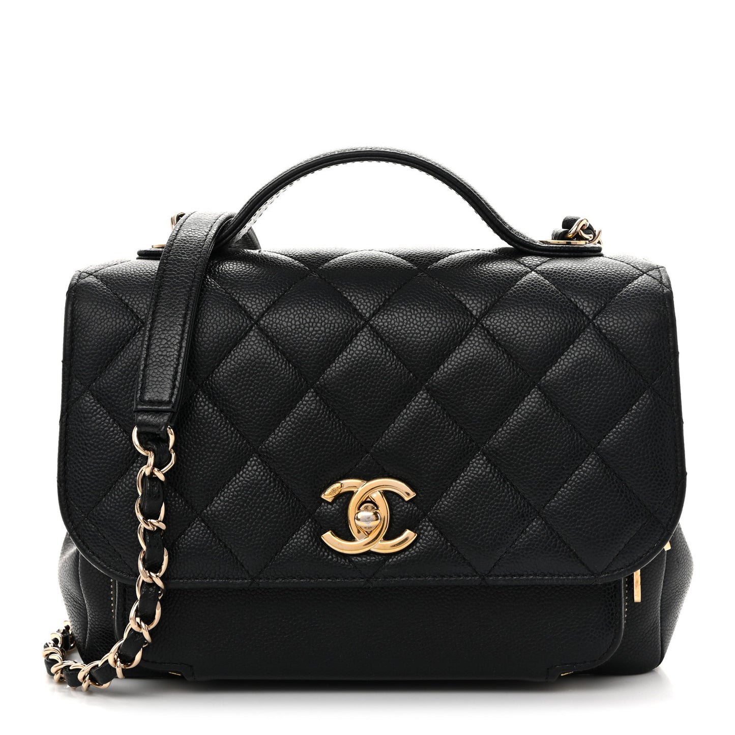 Caviar Quilted Medium Business Affinity Flap Black