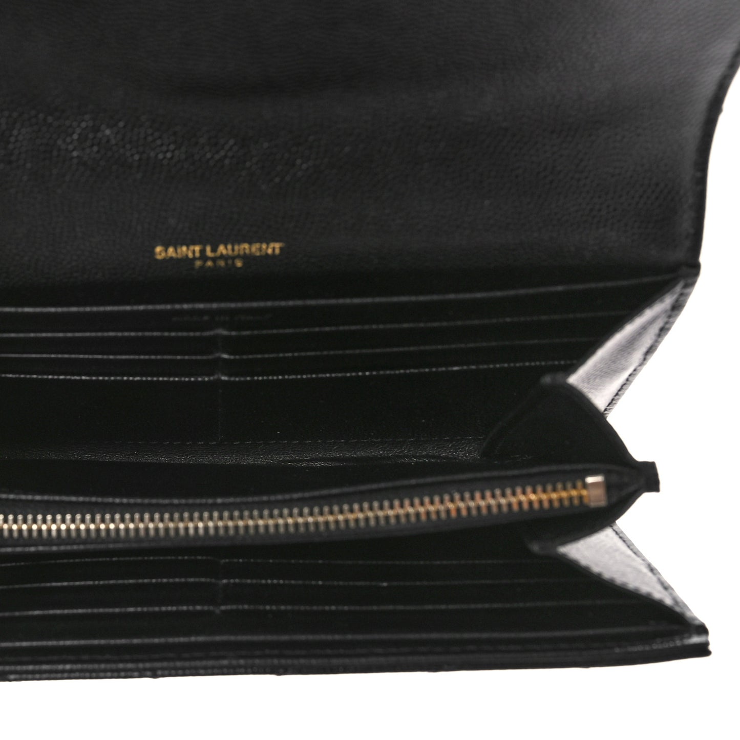 Grain De Poudre Matelasse Chevron Monogram Flap Wallet Black