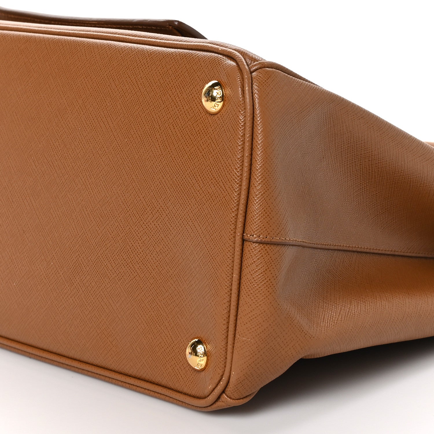 Prada Saffiano Lux Galleria Front Pocket Tote Caramel 9 of 9