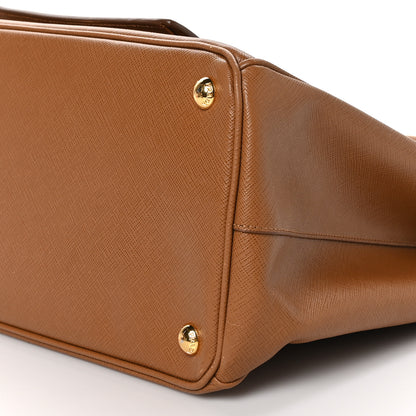 Prada Saffiano Lux Galleria Front Pocket Tote Caramel 9 of 9