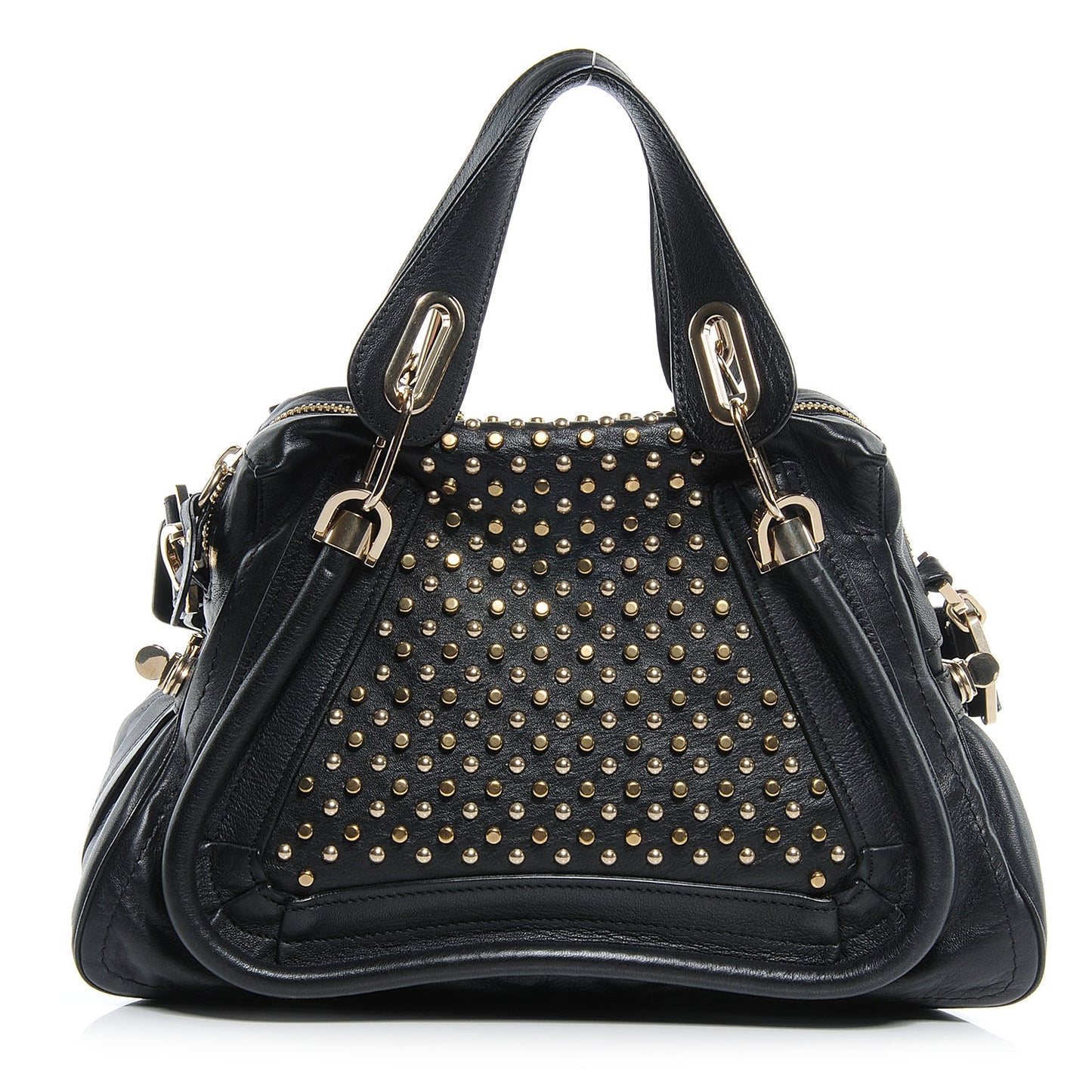 Leather Studded Medium Paraty Black