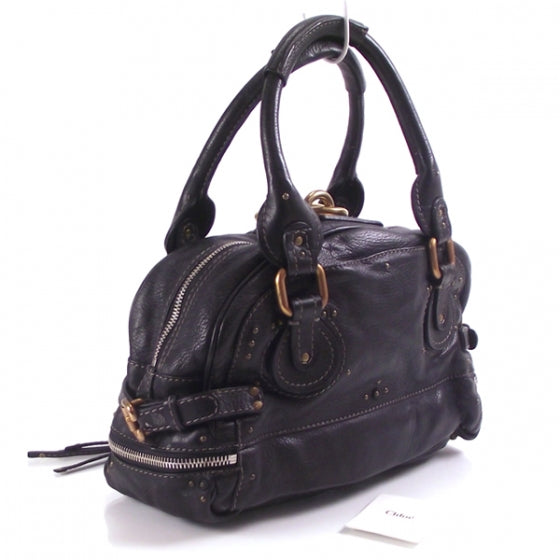 Chloe Leather Paddington Double Zipped Bowler Black 3 of 19