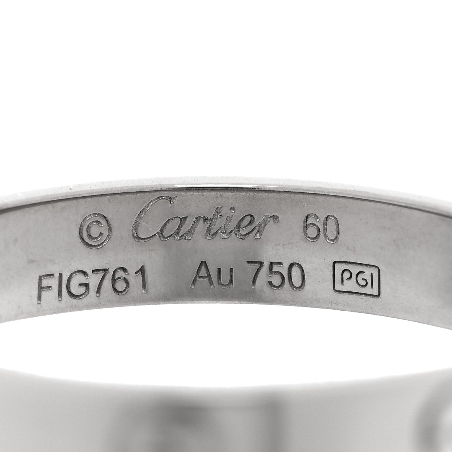 Cartier 18K White Gold 3.5mm LOVE Wedding Band Ring 60 9 4 of 4