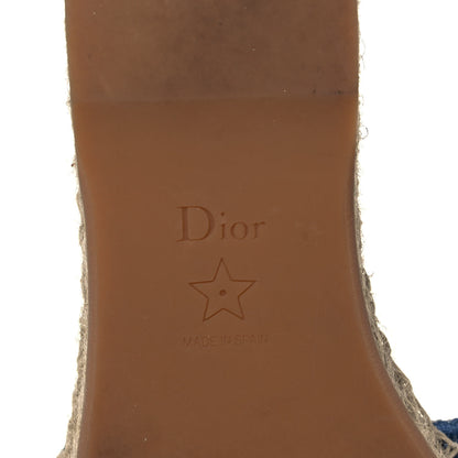 Christian Dior Denim Embroidered Granville Espadrille Flat Slide Sandals 36 Blue 6 of 8