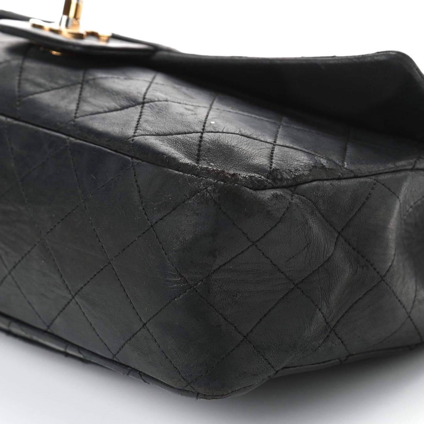 Lambskin Quilted Medium Single Flap Black