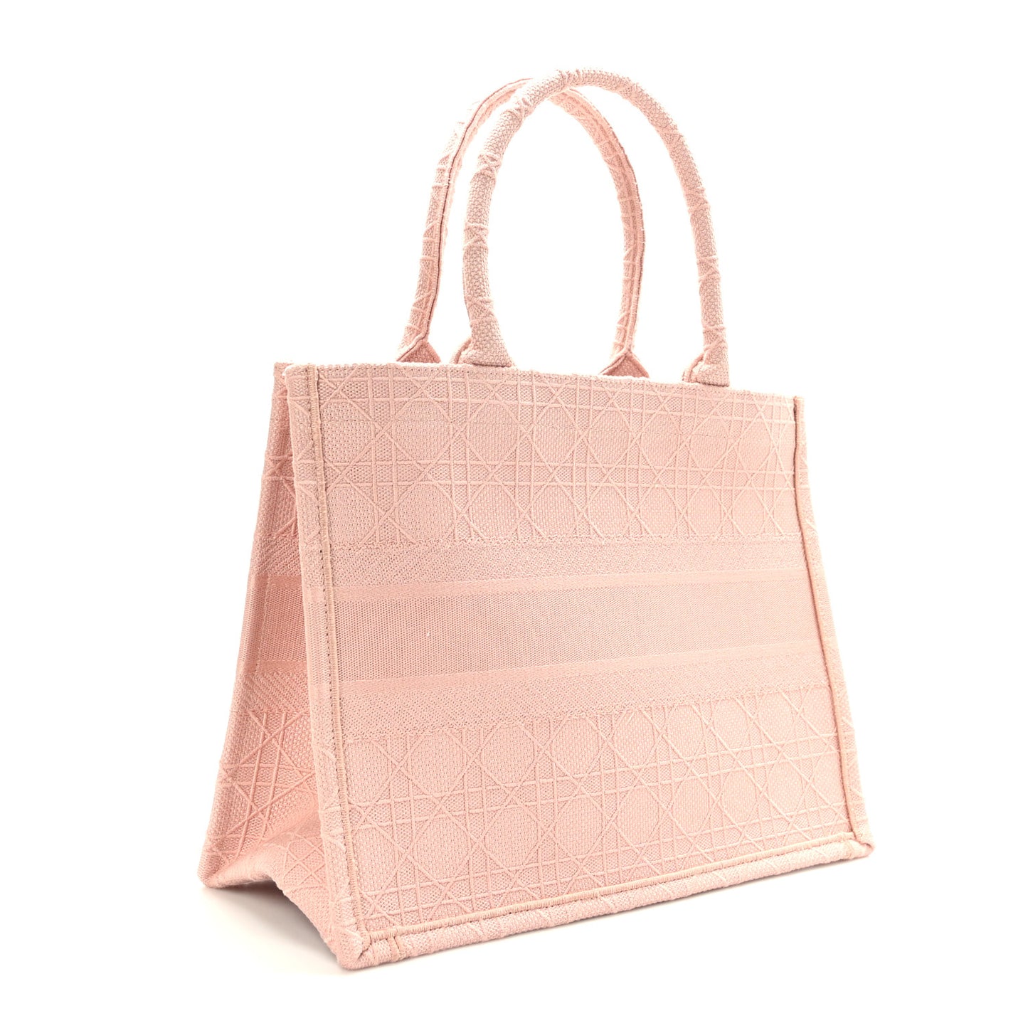 Canvas Embroidered Cannage Medium Book Tote Bois de Rose