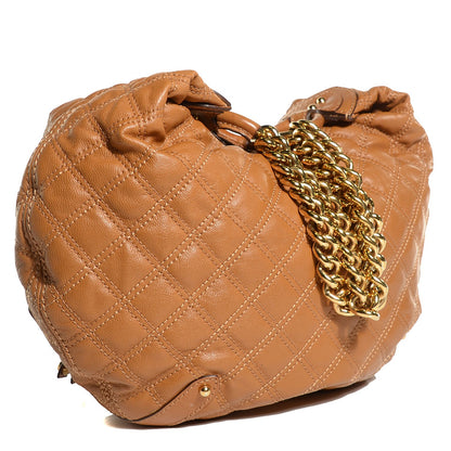Marc Jacobs Leather Quilted Banana Chain Hobo Camel 3 of 8