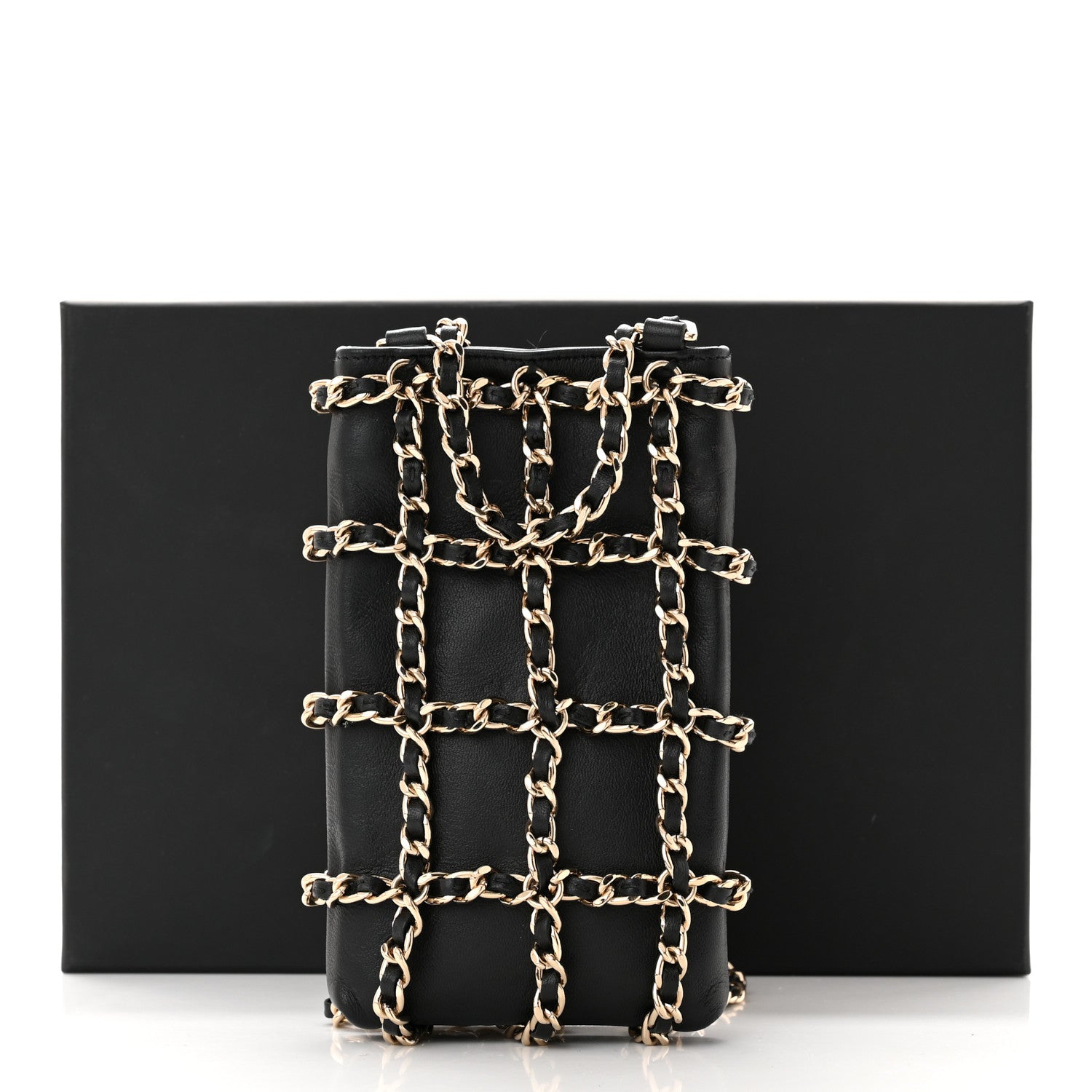 Chanel Lambskin Tech Me Out Clutch With Chain Black 12 of 12