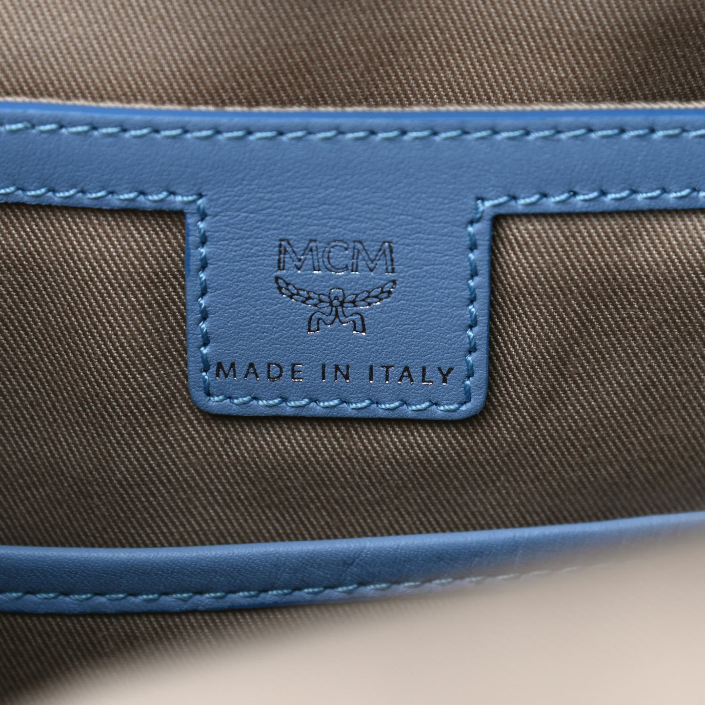 Calfskin Contrast Logo Stark Backpack Stone Wash