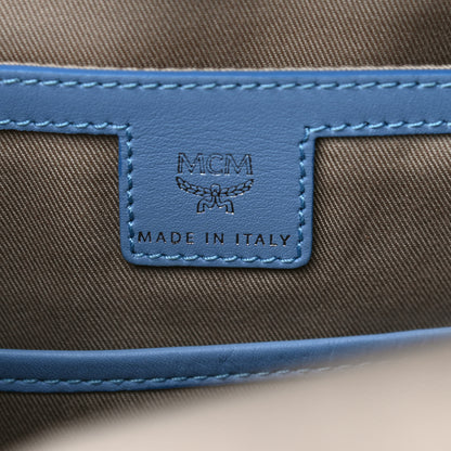 MCM Calfskin Contrast Logo Stark Backpack Stone Wash 8 of 10