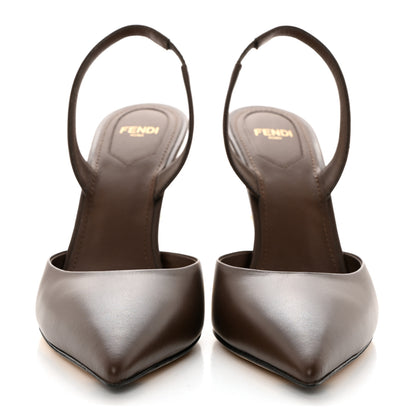 Fendi Vitello Fendi First 95mm Slingback Sandals 38 Coffee 2 of 8