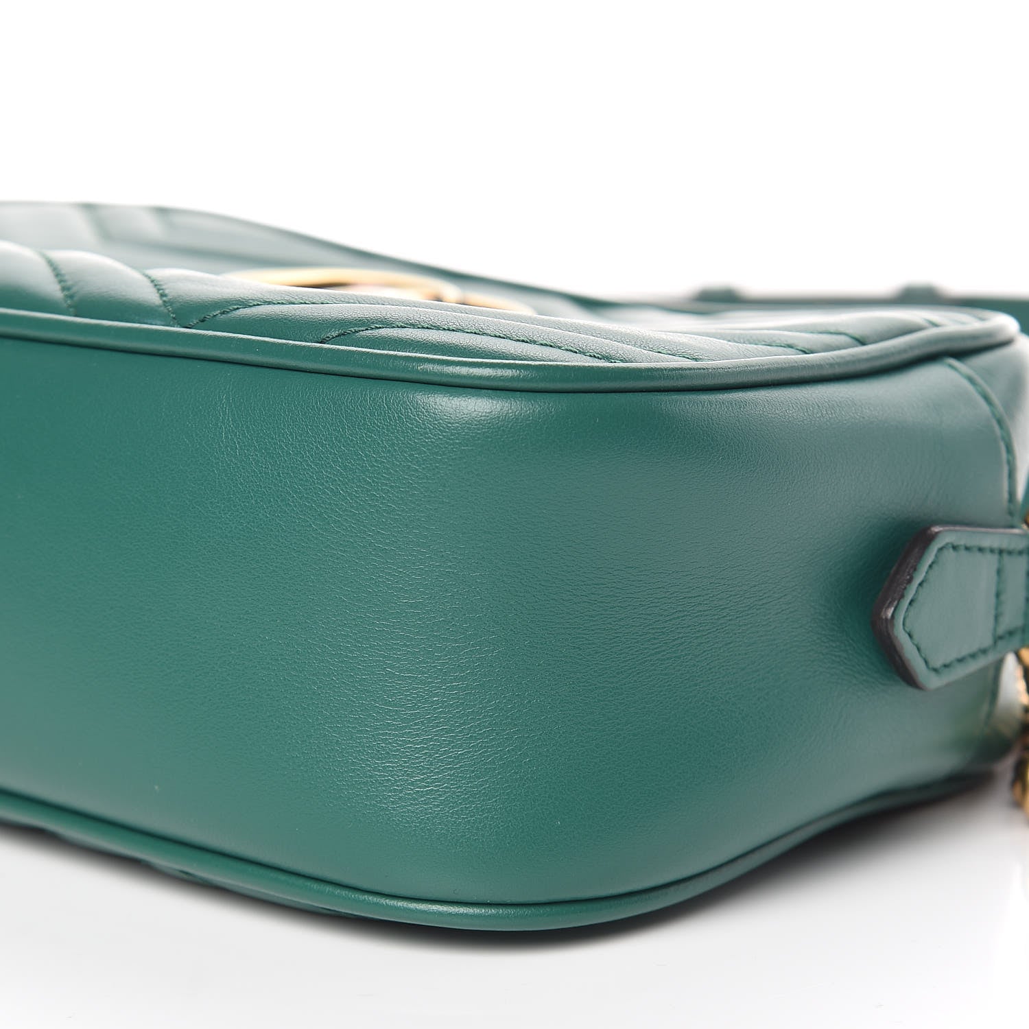 Gucci Calfskin Matelasse Small GG Marmont Chain Shoulder Bag Emerald Green 9 of 9