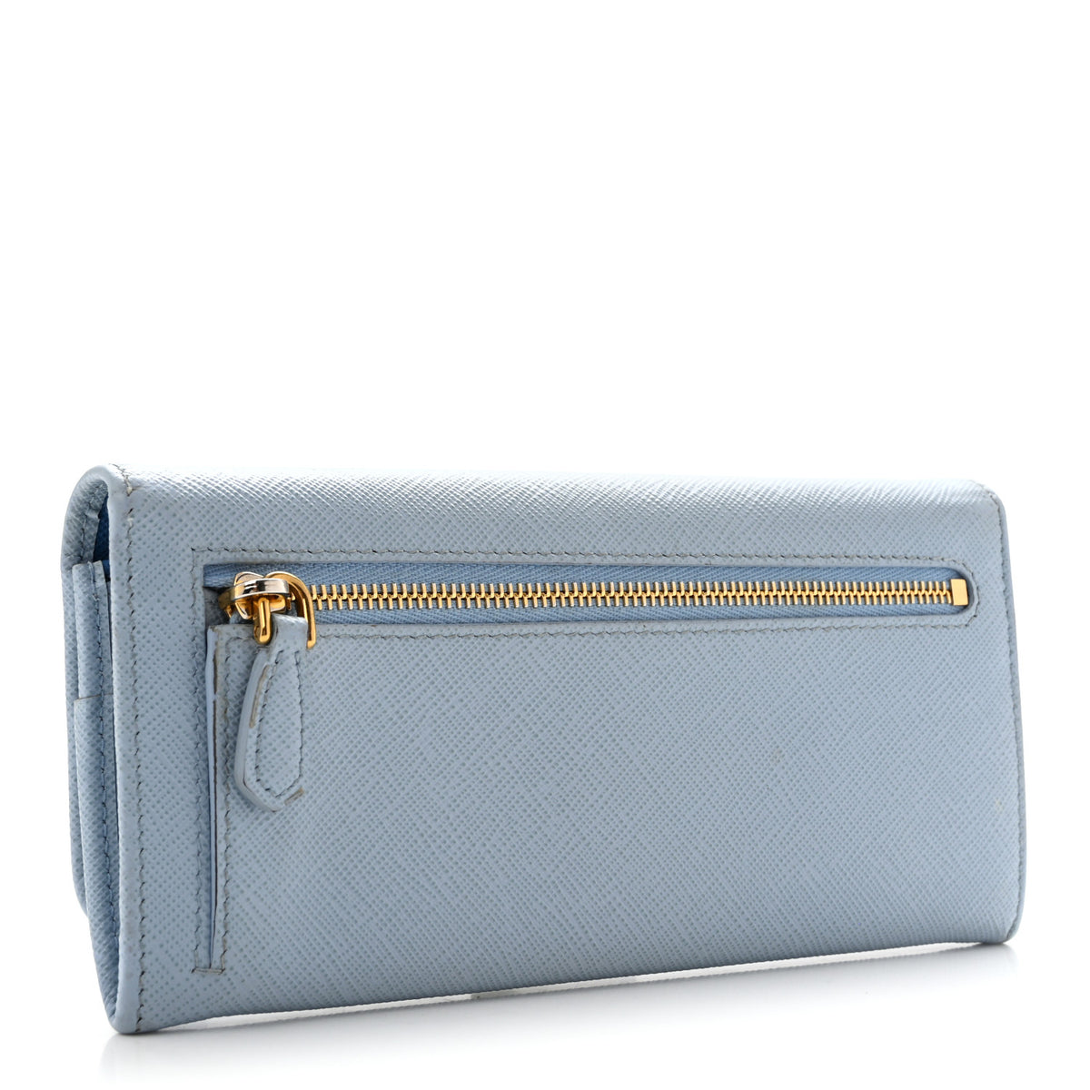 Prada Saffiano Metal Continental Flap Wallet Aviazione 3 of 13